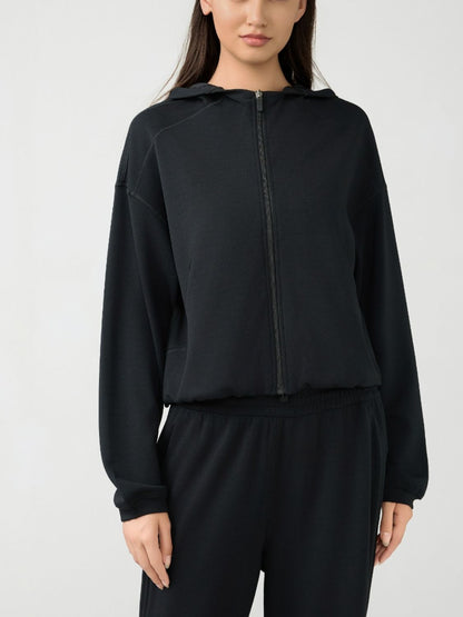 Millennia Zip Up Dropped Shoulder Active Hooded