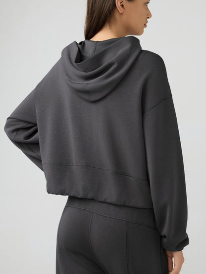 Millennia Zip Up Dropped Shoulder Active Hooded